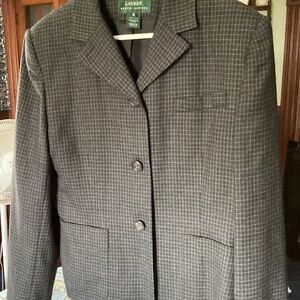 Ralph Lauren black and white wool jacket, size 16, pockets
